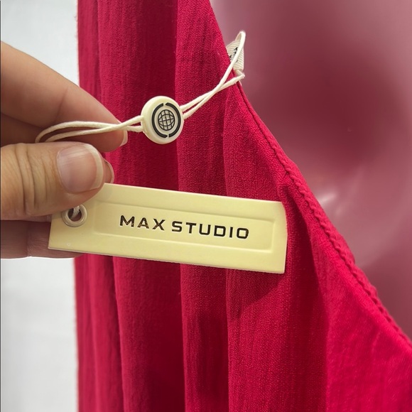 Max Studio Cranberry One Shoulder Sleeveless Sundress - Picture 4 of 5